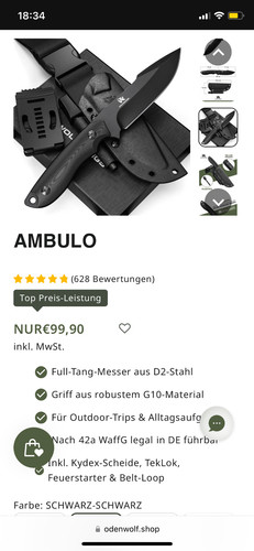 Odenwolf outdoor messer ambulo - odenwolf,